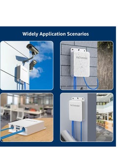 Y&D 4 Port Outdoor PoE Extender 1 in 3 Out, Wall Mount Passthrough POE Amplifier, Plug and Play, Waterproof Mount, Extend 250m, Total 350m  - Image 2