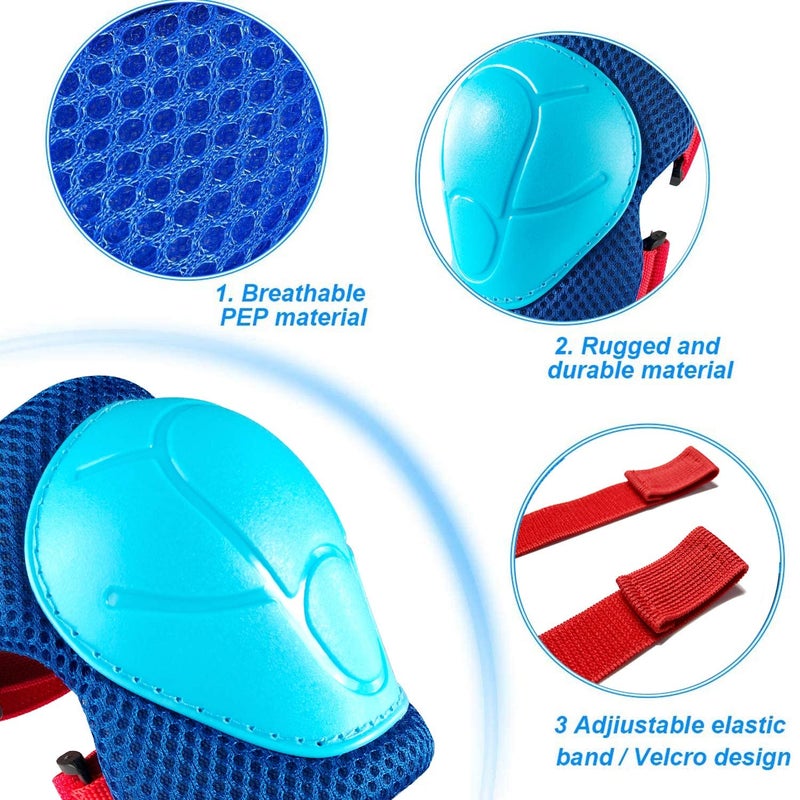 CKE Knee Pads For Kids Knee Pads And Elbow Pads Toddler Protective Gear Set Kids Elbow Pads And Knee Pads For Girls Boys With Wrist Guards 3 In 1 For Skating Cycling Bike Rollerblading Scooter [Upgraded] - Image 3