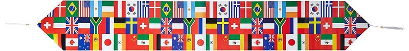 Beistle Printed International Flag Table Runner Party Accessory (1 count) (1/Pkg) - Image 1
