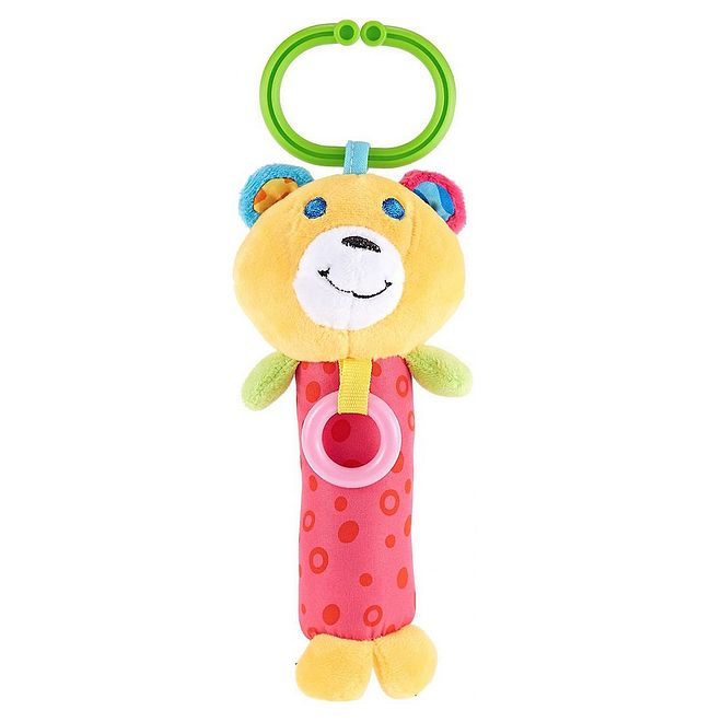 Pixie Multicolour Baby Bear Rattle Toy for 0 Months - Sensory Development & Hand-Eye Coordination - Image 1