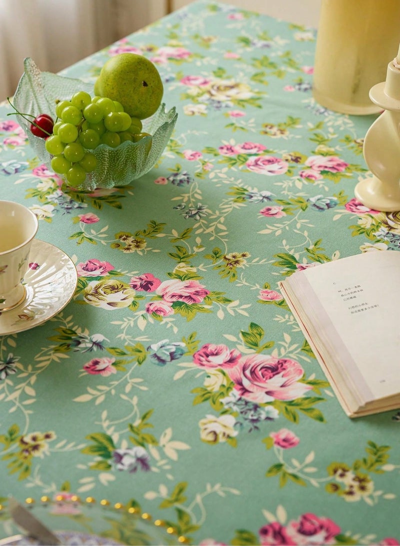 Tablecloth with a Floral Design, Crafted in Vibrant and Classic Colors to Add a Unique and Eye-Catching Touch to Your Dining Table – Dimensions (140*220).  - Image 2