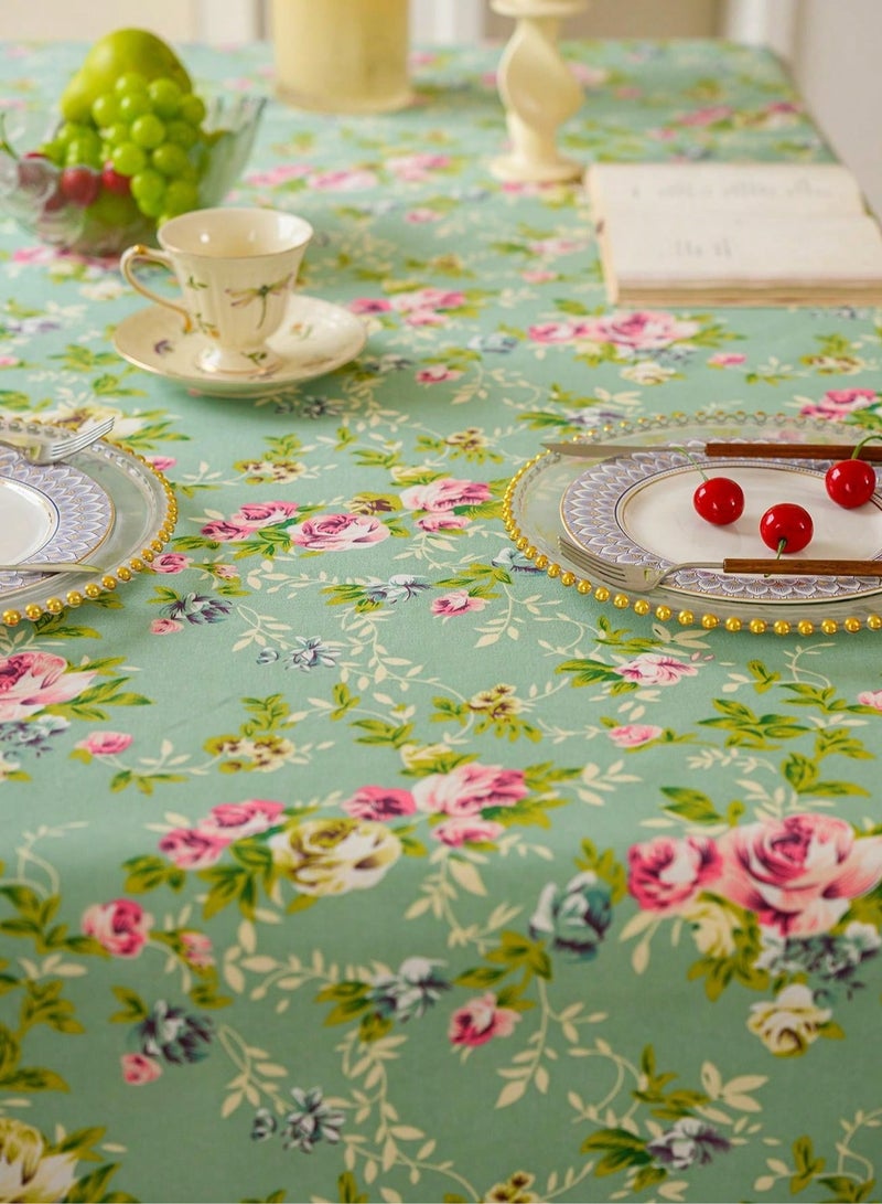 Tablecloth with a Floral Design, Crafted in Vibrant and Classic Colors to Add a Unique and Eye-Catching Touch to Your Dining Table – Dimensions (140*220).  - Image 3