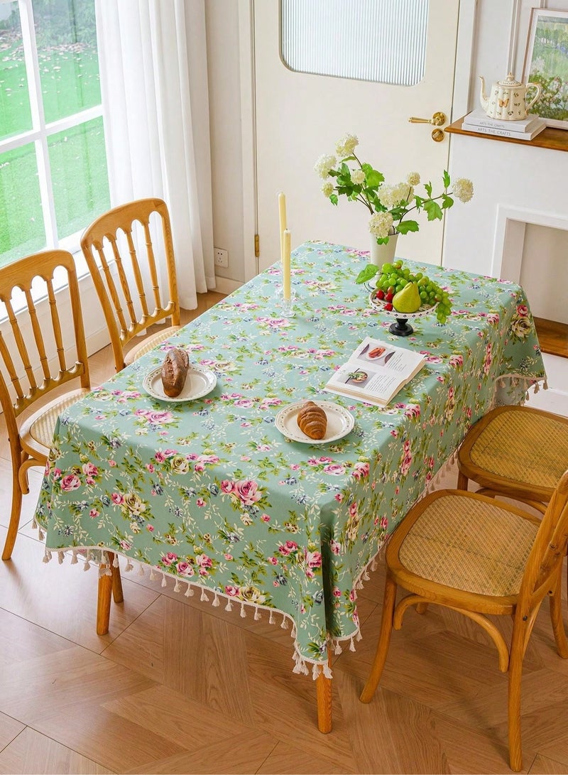 Tablecloth with a Floral Design, Crafted in Vibrant and Classic Colors to Add a Unique and Eye-Catching Touch to Your Dining Table – Dimensions (140*220).  - Image 4