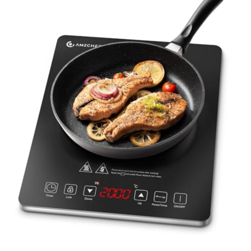 Portable Electric Stove Delivers 2000W Power with 20 Adjustable Levels, Induction Cooktop Includes a Timer, Touch Control, Safety Lock, Silver - Image 1