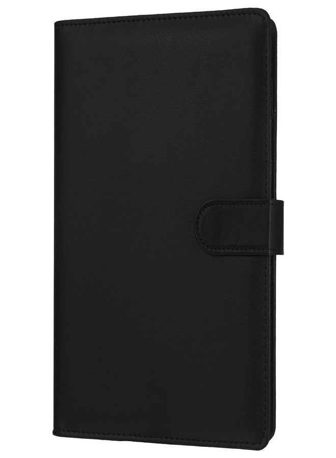 JIANTA A5 PU Leather Ring Binder, Refillable 6 Ring Cover for A5 Filler Paper, Budget Binder Notebook Binder Pockets for Travel, Work (Inner Paper Not Included) (Black) - Image 1
