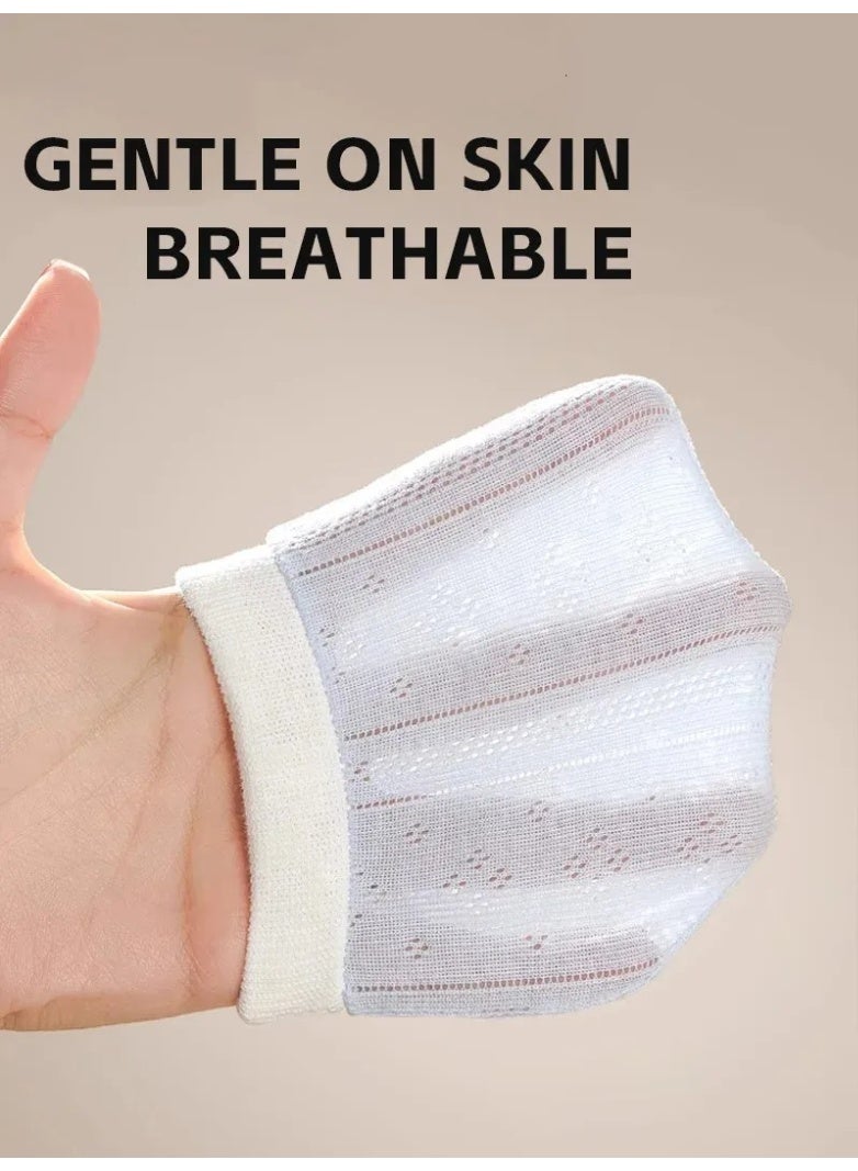 1 Pair Adjustable Baby No Scratch Mittens – Soft Breathable Cotton Infant Gloves with Secure Drawstring for Newborn Boys & Girls 0–24 Months, Anti-Scratch Hand Protection, Stay-On Design for Sleeping & Everyday Use, Multi-Color - Image 4