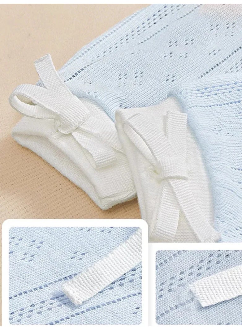 1 Pair Adjustable Baby No Scratch Mittens – Soft Breathable Cotton Infant Gloves with Secure Drawstring for Newborn Boys & Girls 0–24 Months, Anti-Scratch Hand Protection, Stay-On Design for Sleeping & Everyday Use, Multi-Color - Image 3