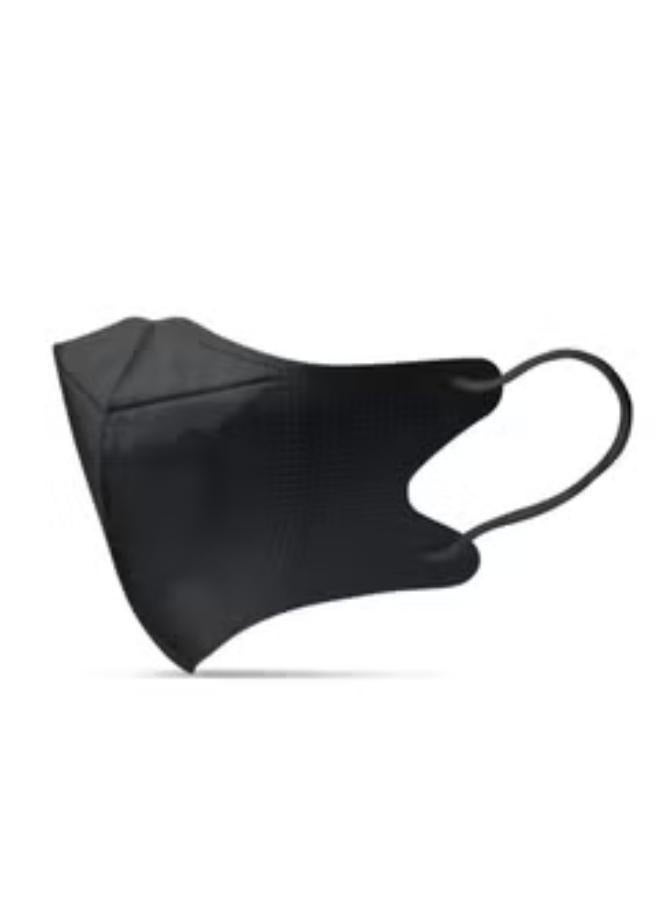 20pc Face Mask 3D Disposable Adult's 3-Ply Melt Blown Filter Black Face Mask with Elastic Ear Loop - Image 2