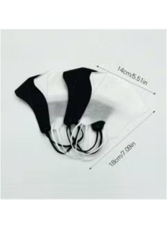 20pc Face Mask 3D Disposable Adult's 3-Ply Melt Blown Filter Black Face Mask with Elastic Ear Loop - Image 4