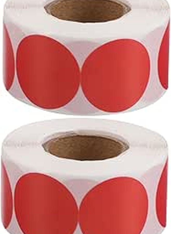 2 Rolls Red Writable Circle Sticker Labels For Kitchen Pantry Organization - Image 1