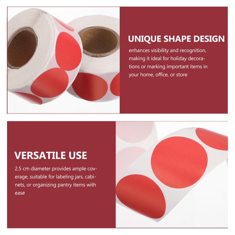 2 Rolls Red Writable Circle Sticker Labels For Kitchen Pantry Organization - Image 4