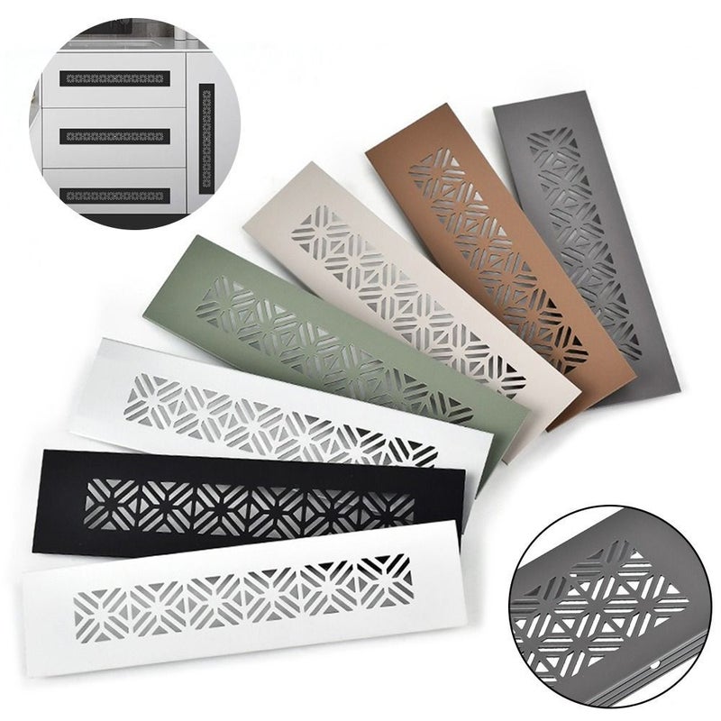 Black Aluminum Vent Cover 3.15 x 5.91 Inch Rectangle Grille Mesh Louver ventilator - Image 1