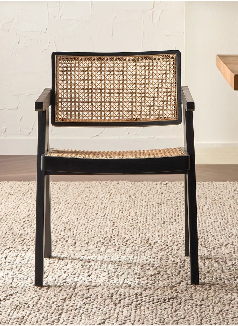 Roman Gifts Mid century Modern Accent Chair Solid Wood Frame Armchair with Rattan Perfect for Home Office Living Room and Dining Room  - Image 5