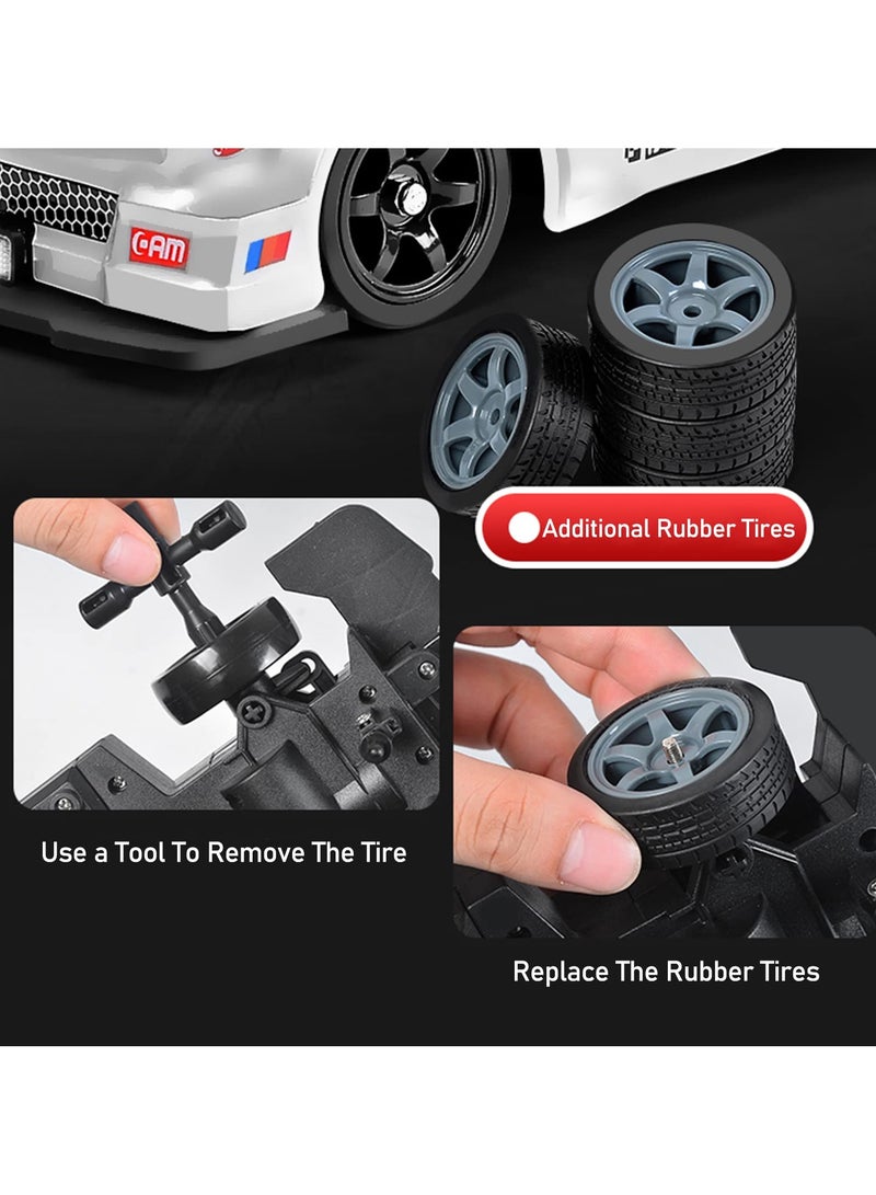 AL RAID RC Drift Car 1:16 Scale 4WD Remote Control Car, 2.4GHz 18KM/H High Speed Model Vehicle with LED Lights, Spray and Drifting Tire, Racing Car Toy Includes 2 Batteries, Gift for Kids  Boys Girls Adults - Image 5