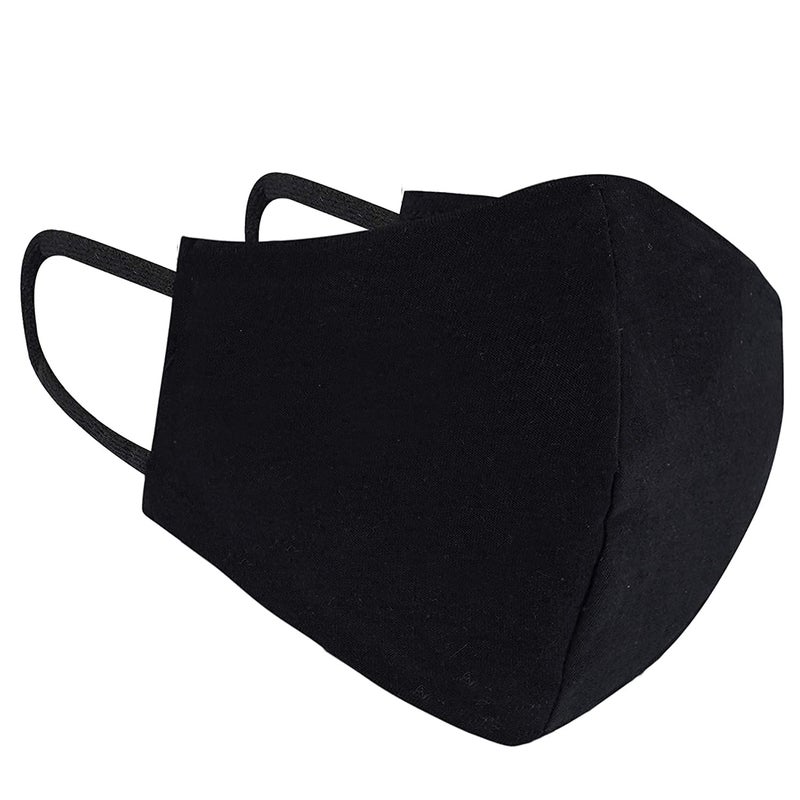 Black Cotton Mask for Men Women Pack of 8 BLACK - Image 2