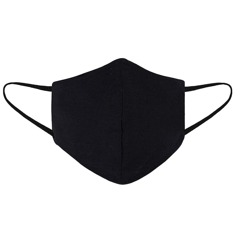 Black Cotton Mask for Men Women Pack of 8 BLACK - Image 1