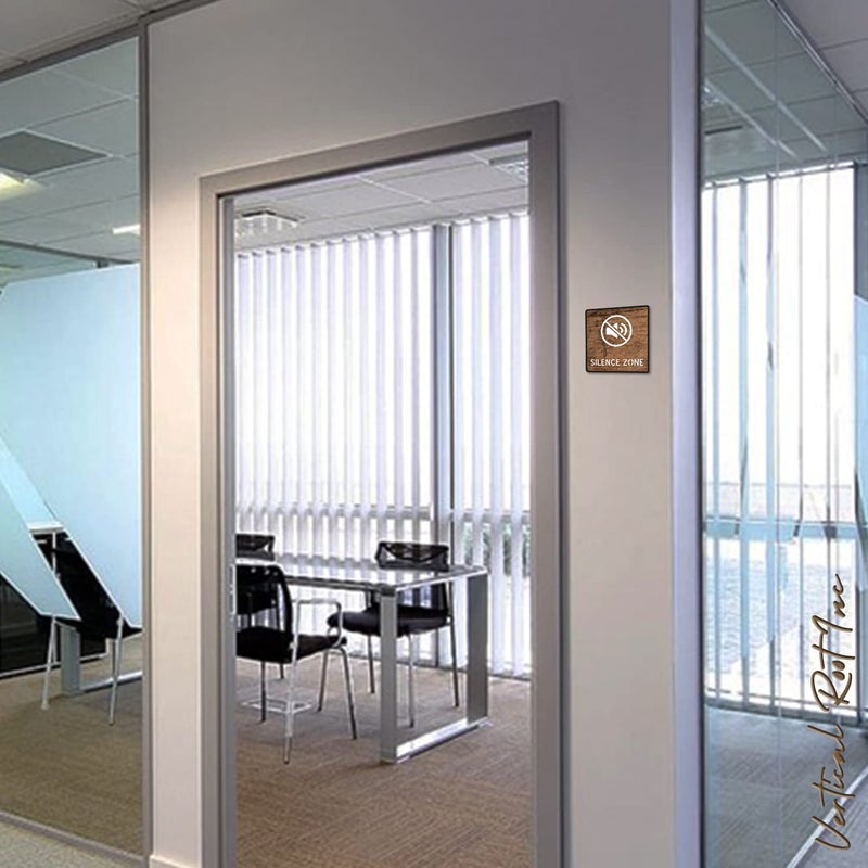 Vertical Root Inc Silent Zone Room Sign 6 INCH * 6 INCH Self-Adhesive Sign for Business Office Corporate Hotel, Company Factory, Hospital, Commercial Malls. - Image 3