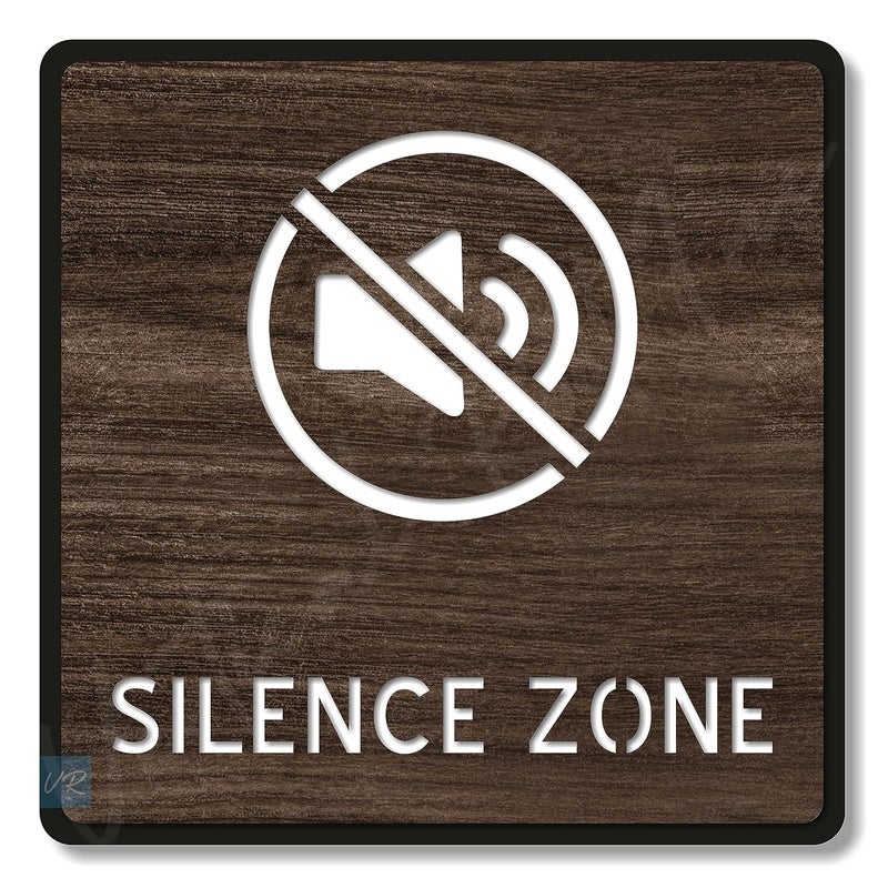 Vertical Root Inc Silent Zone Room Sign 6 INCH * 6 INCH Self-Adhesive Sign for Business Office Corporate Hotel, Company Factory, Hospital, Commercial Malls. - Image 1