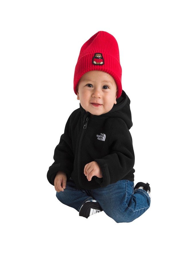 ذا نورث فيس سترة بغطاء رأس للأطفال من ذا نورث فيس، طراز Glacier، بسحاب كامل - سترة من الصوف الناعم للأطفال، قفازات قابلة للطي، قماش مطاطي مريح، لون أسود، مقاس 12 شهرًا - Image 1