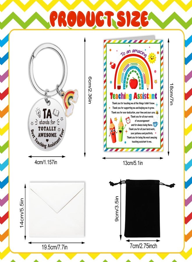 HOWAF Teaching Assistant Gift, Teaching Assistant Card, Teacher Assistants Card & Keyring, Gifts for Teacher Assistants, Thank You Teachers Helper Gifts for Women Men - Image 2