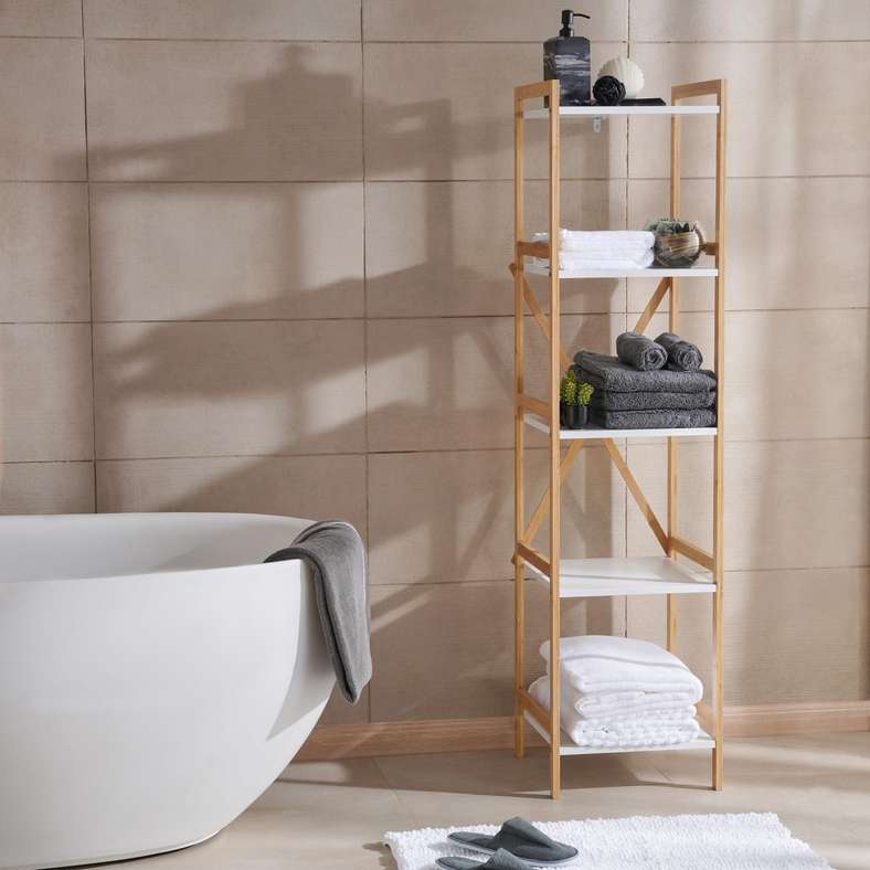 Kylie 5 Tier Bamboo Rack 150x37x37cm- Natural