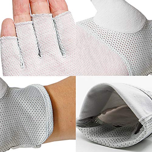 Bienvenu Mens Wrist Half Fingers Sunshade Lightweight Gloves for Outside Golf Working Gardening Climbing Activities, Gray - Image 5