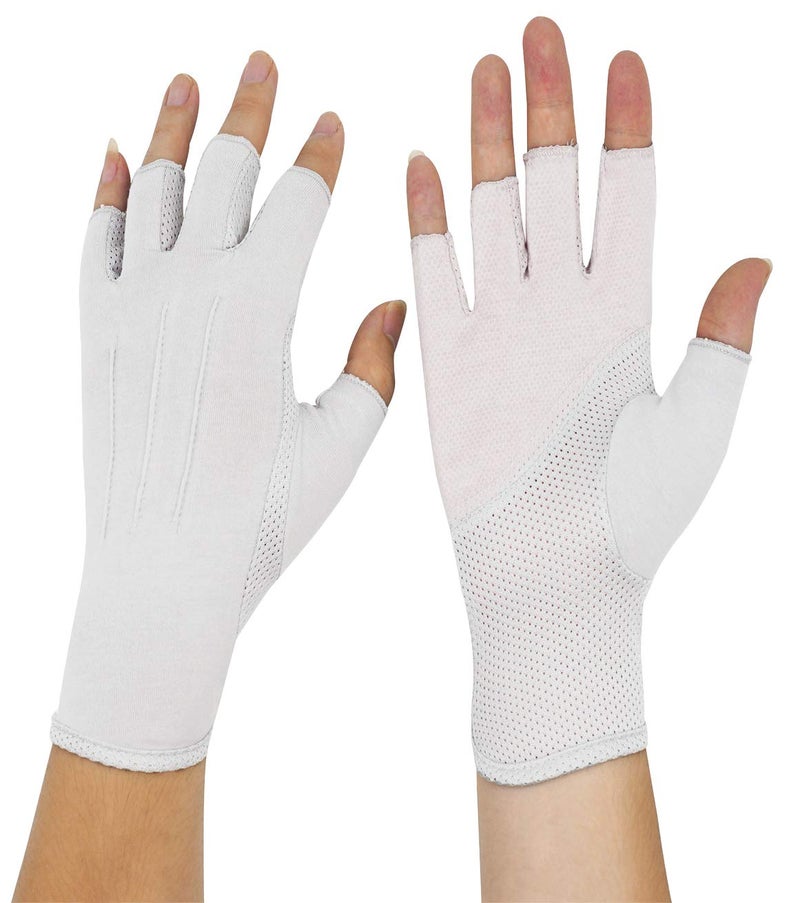 Bienvenu Mens Wrist Half Fingers Sunshade Lightweight Gloves for Outside Golf Working Gardening Climbing Activities, Gray - Image 1