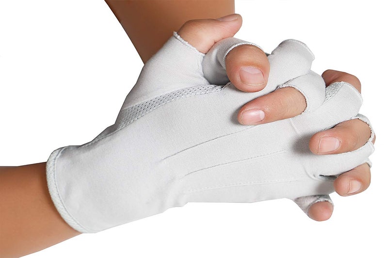 Bienvenu Mens Wrist Half Fingers Sunshade Lightweight Gloves for Outside Golf Working Gardening Climbing Activities, Gray - Image 2