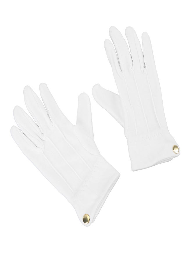 2pcs Billiard Gloves Competition Referee Gloves Professional White Gloves with Snap Cuff Polyester Cotton - Image 5