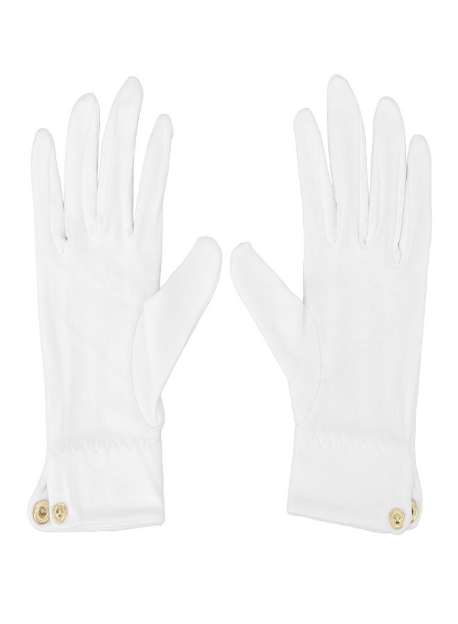 2pcs Billiard Gloves Competition Referee Gloves Professional White Gloves with Snap Cuff Polyester Cotton - Image 1