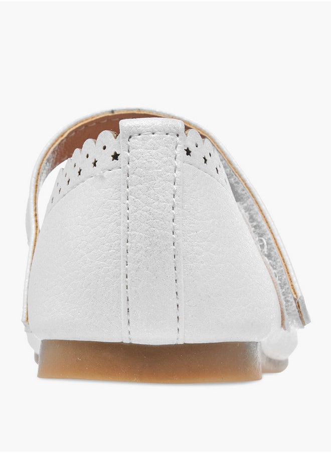 JUNIORS Laser Cut Ballerina Shoes with Hook and Loop Closure  - Image 5