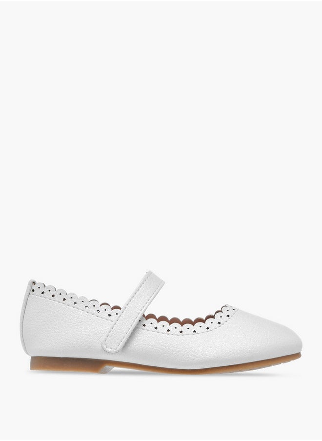 JUNIORS Laser Cut Ballerina Shoes with Hook and Loop Closure  - Image 3