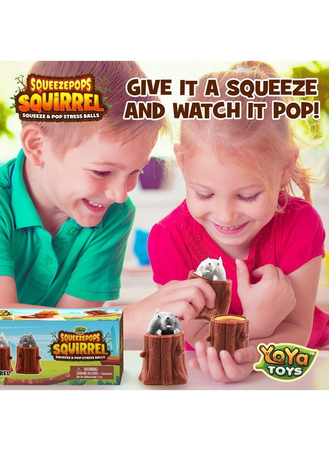 YoYa Toys Squeeze Pops Squirrel In Log Squeeze Toy - Squirrel Fidget Popper, Pop Up Fidget Toy - Toy Squirrel, Popping Squeeze Squirrel, Autism/Adhd Fidget Toys - Set Of 3 Squirrel Toy  - Image 5