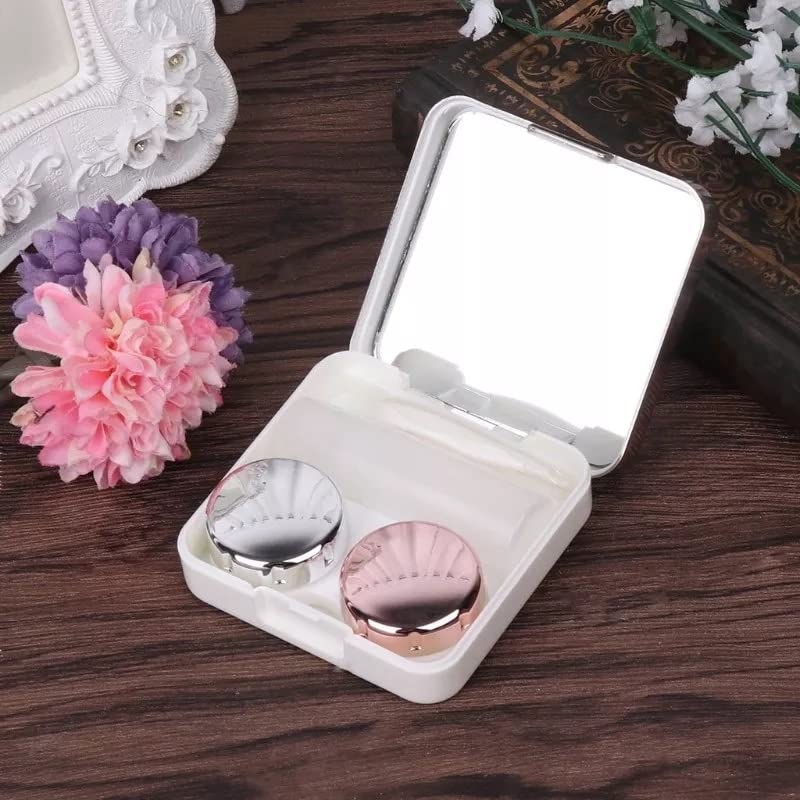 Aegon Contact Lens Case | Lens Box for Travel | Lens Case for Contact Lenses with Mirror, Tweezer, Applicator, Solution Bottle & Lens Box (Rose Gold) - Image 3