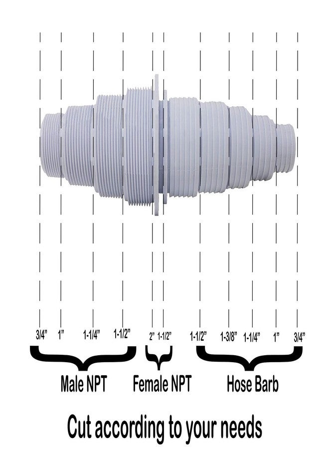 Sealproof Pool Hose Adapter, 30 Configurations, Compatible with Most Pumps, Skimmers, and Filters, White - Image 2