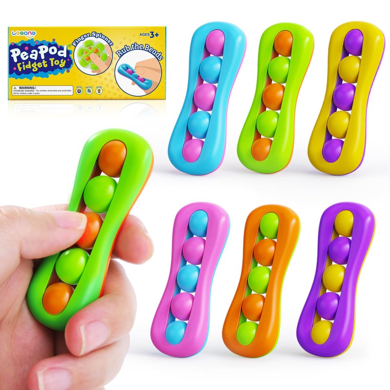 LESONG Fidget Sensory Toys for Kids 6 Pack Colorful Finger Spinner Toys Stress Relief ADHD Tools for Kids with Autism Quiet Desk Fidgets for Anxiety Classroom Easter Basket Stuffers Egg Fillers - Image 3