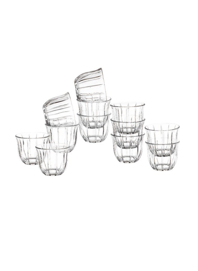 لومينارك طقم 12حبة فناجين قهوة سعودية زجاج شفاف - Image 1