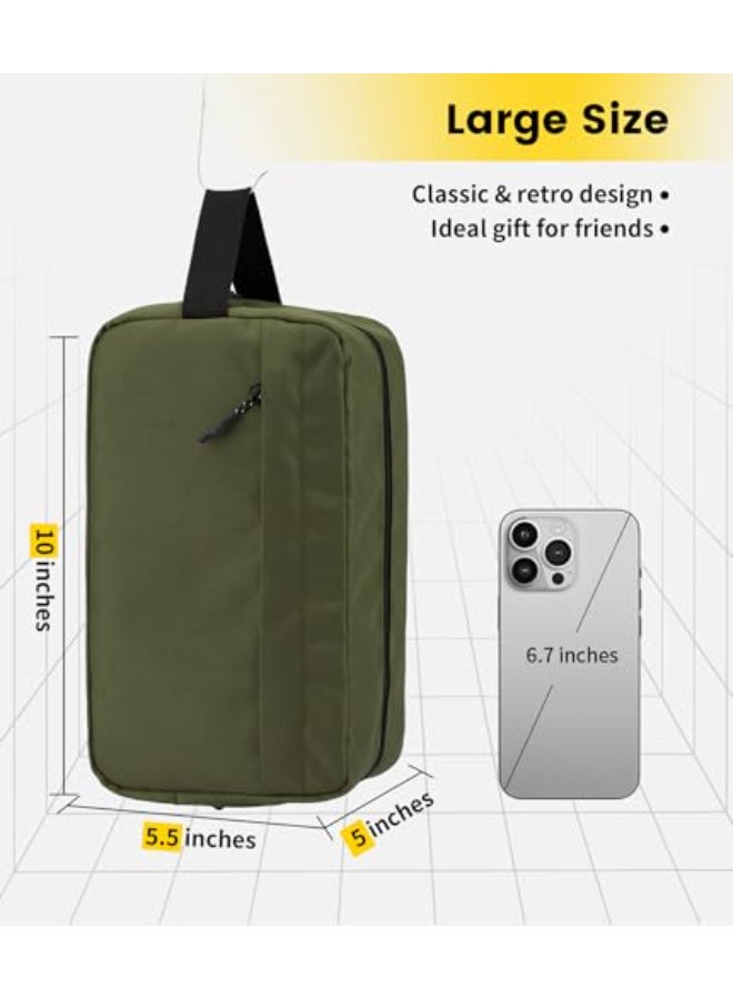 Vorspack Travel Toiletry Bag for Men Hanging Toiletries Bag Water Resistant Travel Bag for Toiletries Accessories Army Green - Image 4