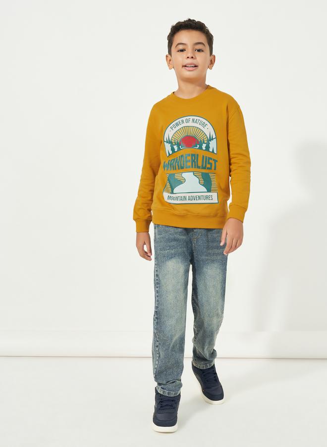 Styli Graphic Print Round Neck Long Sleeves Sweatshirt  - Image 2