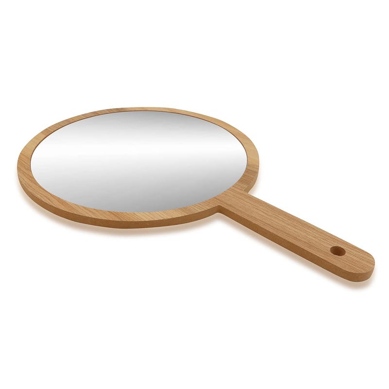 Victor Enterprises Wooden Handheld Beauty Makeup Mirror Set of 2 Round Shape 1075 inch 12 Inch Salon Mirror Dressing Table Mirror Shaving Mirror and Travel Mirror - Image 3