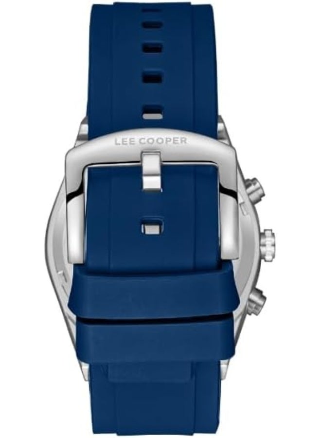 LEE COOPER Men's JP25 Movement Watch, Multi Function Display and Silicone Strap - LC08088.399, Dark Blue