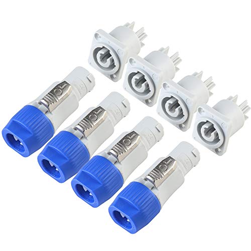 Wecan 4 Packs Powercon Connector Female Plug, 3-Pin PowerCon Female Jack AC Connector for Stage Lighting and Speakers - Image 2