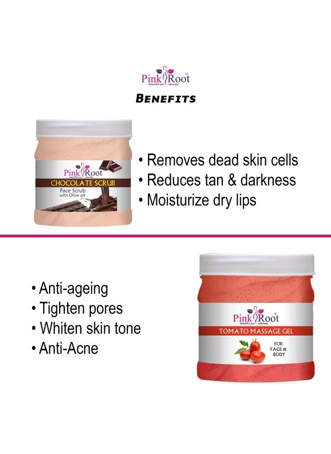 Pink Root - Pink Root Tomato Massage Gel 500ml with Chocolate Scrub 500ml - Image 1