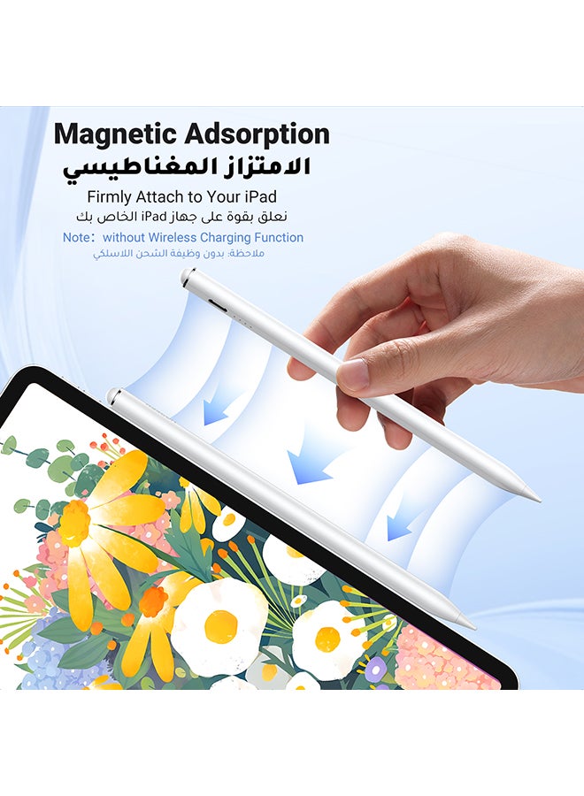 Ugreen Stylus Pen for iPad with USB-C Fast Charge, Tilt Sensitivity, LED Power Display Active Pencil, Universal iPad Stylus Pencil Compatible with iPad 2018-2022, iPad, Pro, Air, Mini - Image 5