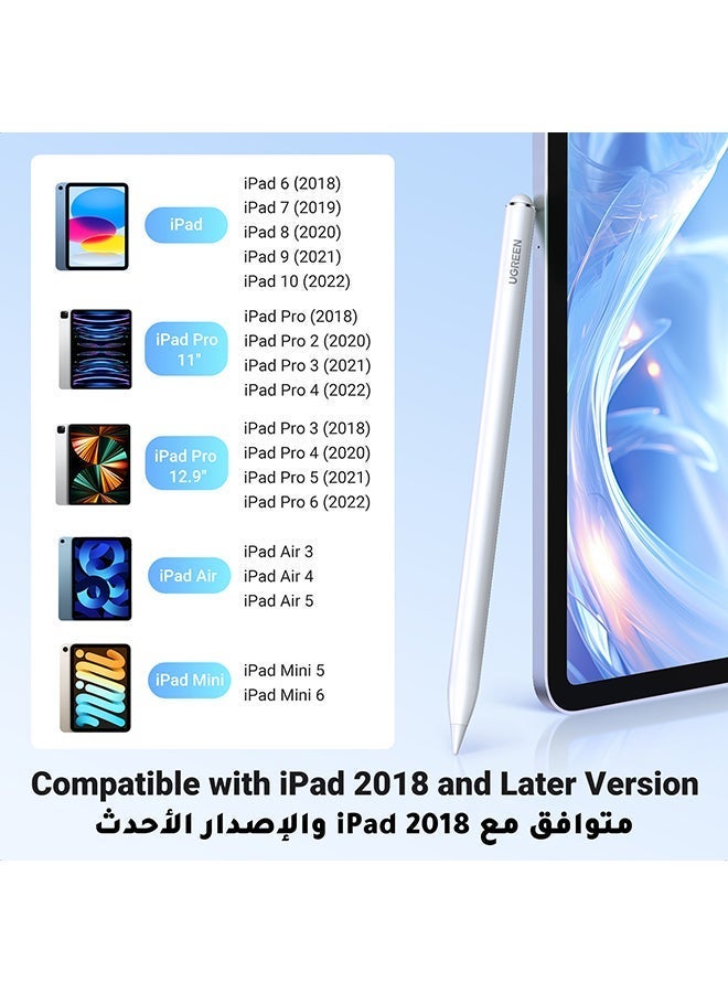 يو جرين قلم ايباد ستايلس مع شحن سريع USB-C، وحساسية للإمالة، وقلم نشط بشاشة LED للطاقة، وقلم رصاص آيباد عالمي متوافق مع iPad 2018-2022، وiPad Pro, Air And Mini - Image 4