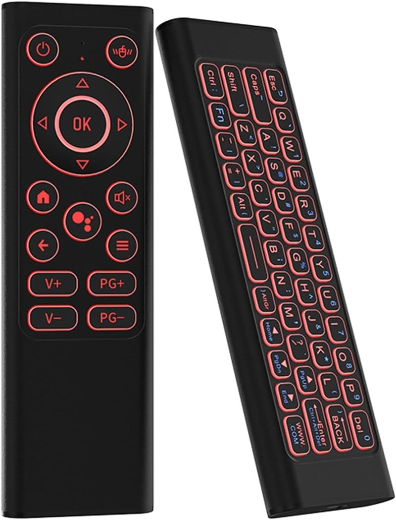 iPazzPort Air Mouse & PC Remote Keyboard: Bluetooth & 2.4G Backlit, Rechargeable Aluminum Alloy Design, Compatible with Laptop, Android TV Box, HTPC - Image 1