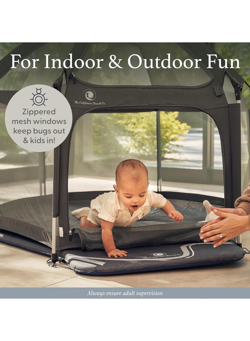 StarKids Baby Play Tent and Play Tent for Toddlers - Foldable Indoor and Outdoor Tent, New for Beach Activities and Trips, with Sun Shade, Mosquito Net for Protection, and Portable Travel Bag, Easy to Store and Transport 122cm*150cm (Grey)  - Image 4