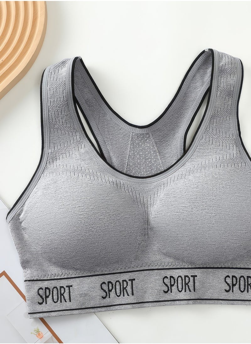 Generic - Women's 3-Piece Gray Sportswear Set - Sports Bra, Panty, and Boxer Shorts - Image 1