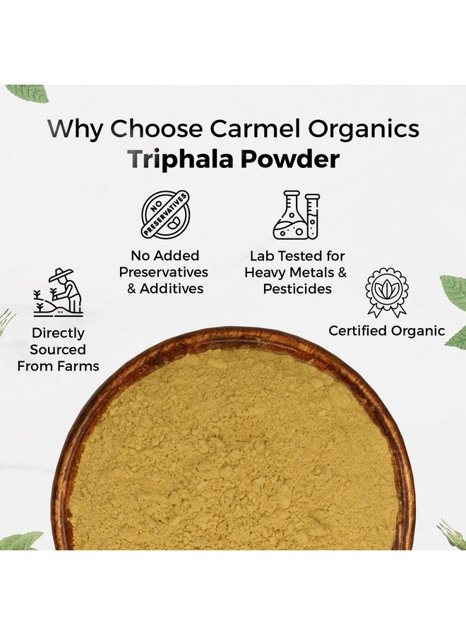 CARMEL ORGANICS CARMEL ORGANICS Triphala Fruits Powder 340 Grams | Jaivik Bharat Certified | Triphala Churn | Helps Relieve Constipation | Non-GMO | No Added Preservatives  - Image 5