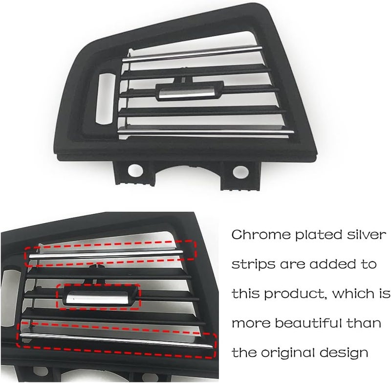 CHUANGHUI for BMW 5 Series F10 F11 2011-2016 Air Condition AC Vent, Center Air Vent Replacement Cover Console Dashboard Air Vent Grille 520i 528i 530i 535d 535i 550i (Left) Field test upgraded craftsmanship - Image 3